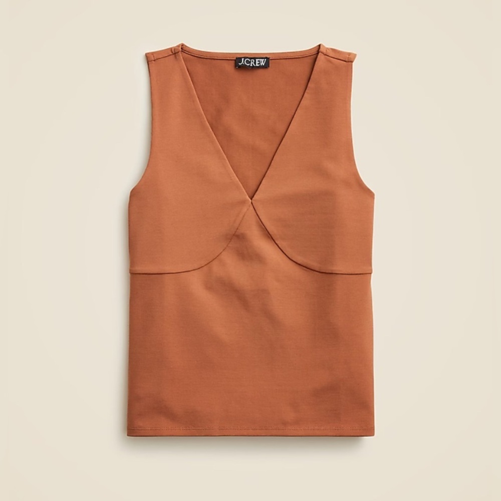 NWT J. Crew Stretch Cotton Blend V Neck  Tank Top